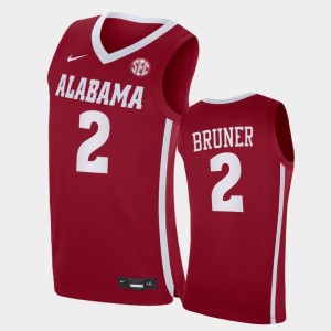 Men's Jordan Bruner Crimson Alabama Crimson Tide #2 Replica 2021 College Basketball Jerseys 348466-865