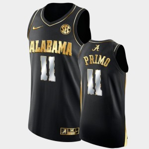 Men's Joshua Primo Black Alabama Crimson Tide #11 College Basketball Golden Authentic Jerseys 165454-463