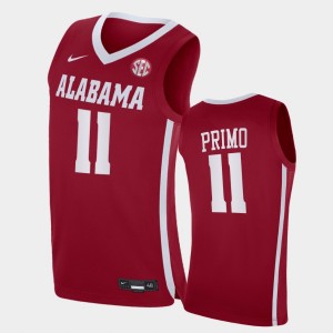 Men's Joshua Primo Crimson Alabama Crimson Tide #11 Replica 2021 College Basketball Jerseys 206988-223
