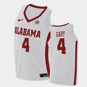 Men's Juwan Gary White Alabama Crimson Tide #4 Replica 2021 College Basketball Jersey 619369-515