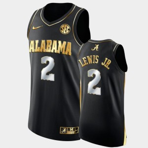 Men's Kira Lewis Jr. Black Alabama Crimson Tide #2 College Basketball Golden Authentic Jerseys 824837-763