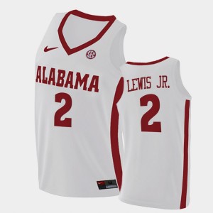 Men's Kira Lewis Jr. White Alabama Crimson Tide #2 Replica College Basketball Jersey 754836-853