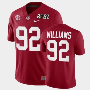 Men's Quinnen Williams Crimson Alabama Crimson Tide #92 2021 National Championship Playoff Game Jerseys 387975-495