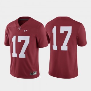 Men's Crimson Alabama Crimson Tide #17 Game College Football Jersey 298160-417