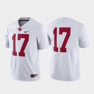 Men's White Alabama Crimson Tide #17 Limited College Football Jerseys 586602-389