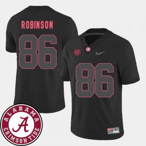 Men's A'Shawn Robinson Black Alabama Crimson Tide #86 College Football 2018 SEC Patch Jersey 638285-911