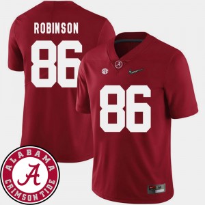 Men's A'Shawn Robinson Crimson Alabama Crimson Tide #86 College Football 2018 SEC Patch Jersey 687764-590