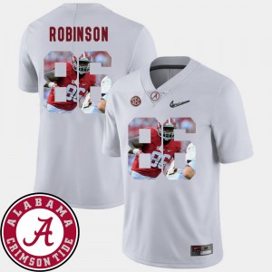 Men's A'Shawn Robinson White Alabama Crimson Tide #86 Pictorial Fashion Football Jerseys 239572-140