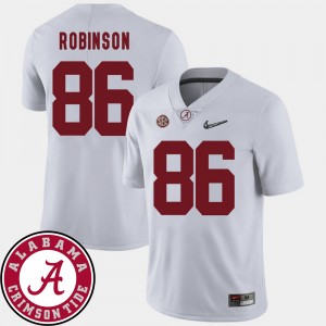 Men's A'Shawn Robinson White Alabama Crimson Tide #86 College Football 2018 SEC Patch Jerseys 108806-812