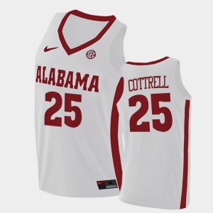 Men's Adam Cottrell White Alabama Crimson Tide #25 College Basketball 2021 Swingman Jersey 500017-544