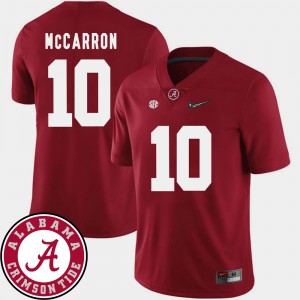 Men's AJ McCarron Crimson Alabama Crimson Tide #10 College Football 2018 SEC Patch Jerseys 729616-862