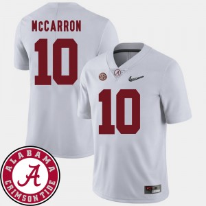 Men's AJ McCarron White Alabama Crimson Tide #10 College Football 2018 SEC Patch Jerseys 322527-323