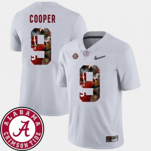 Men's Amari Cooper White Alabama Crimson Tide #9 Pictorial Fashion Football Jerseys 196329-603