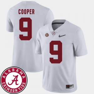 Men's Amari Cooper White Alabama Crimson Tide #9 College Football 2018 SEC Patch Jerseys 302806-100