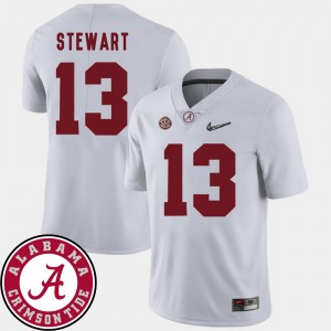 Men's ArDarius Stewart White Alabama Crimson Tide #13 College Football 2018 SEC Patch Jerseys 169208-541