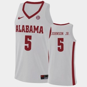 Men's Avery Johnson Jr. White Alabama Crimson Tide #5 Hardwood Classics College Basketball Jerseys 390432-772