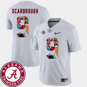 Men's Bo Scarbrough White Alabama Crimson Tide #9 Pictorial Fashion Football Jersey 514690-342