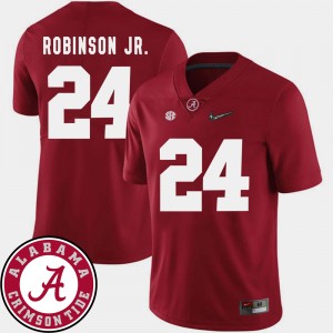 Men's Brian Robinson Jr. Crimson Alabama Crimson Tide #24 College Football 2018 SEC Patch Jerseys 633870-488