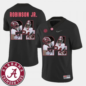 Men's Brian Robinson Jr. Black Alabama Crimson Tide #24 Pictorial Fashion Football Jersey 480444-736
