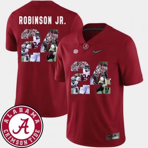 Men's Brian Robinson Jr. Crimson Alabama Crimson Tide #24 Pictorial Fashion Football Jersey 850231-996