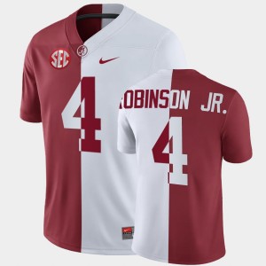 Men's Brian Robinson Jr. White Crimson Alabama Crimson Tide #4 Split NCAA Jersey 730964-775