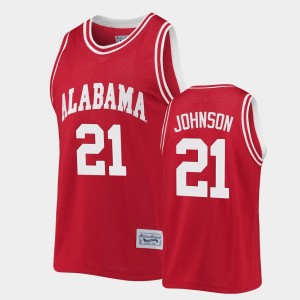 Men's Britton Johnson Crimson Alabama Crimson Tide #21 Commemorative Basketball Classic Jersey 891449-891