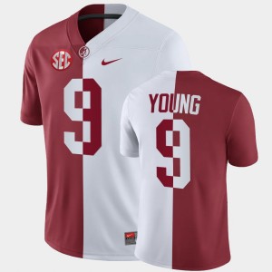 Men's Bryce Young White Crimson Alabama Crimson Tide #9 Split Alumni Jersey 156341-654