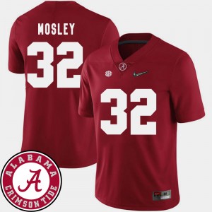 Men's C.J. Mosley Crimson Alabama Crimson Tide #32 College Football 2018 SEC Patch Jerseys 746264-324