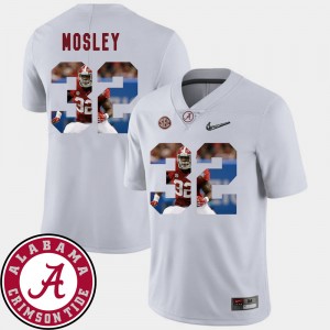 Men's C.J. Mosley White Alabama Crimson Tide #32 Pictorial Fashion Football Jerseys 383493-568