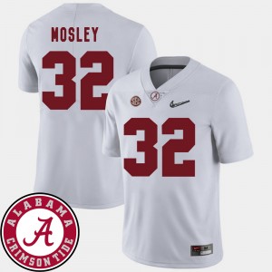 Men's C.J. Mosley White Alabama Crimson Tide #32 College Football 2018 SEC Patch Jersey 984458-365