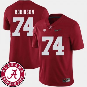 Men's Cam Robinson Crimson Alabama Crimson Tide #74 College Football 2018 SEC Patch Jersey 661419-497