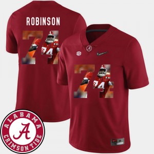 Men's Cam Robinson Crimson Alabama Crimson Tide #74 Pictorial Fashion Football Jersey 690947-684