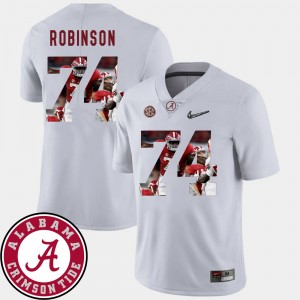 Men's Cam Robinson White Alabama Crimson Tide #74 Pictorial Fashion Football Jersey 656632-633