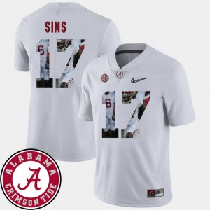 Men's Cam Sims White Alabama Crimson Tide #17 Pictorial Fashion Football Jersey 476908-743