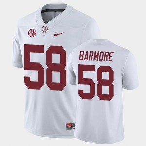 Men's Christian Barmore White Alabama Crimson Tide #58 Game College Football Jersey 266879-273