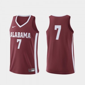 Men's Crimson Alabama Crimson Tide #7 Replica College Basketball Jerseys 182743-102