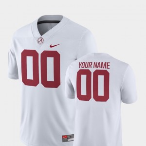 Men's Custom White Alabama Crimson Tide #00 College Football 2018 Game Jerseys 815186-141