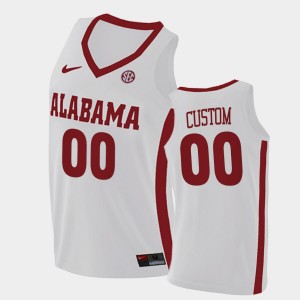 Men's Custom White Alabama Crimson Tide #00 College Basketball 2021 Swingman Jerseys 641705-186