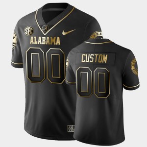 Men's Custom Black Alabama Crimson Tide #00 College Football Golden Edition Limited Jerseys 360493-267