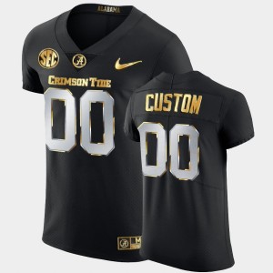 Men's Custom Black Alabama Crimson Tide #00 Golden Edition 2020-21 Authentic Jersey 800518-761