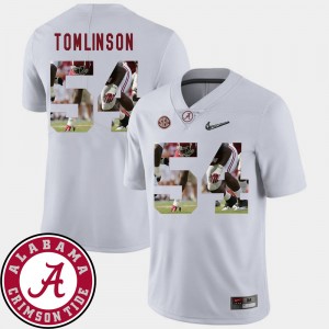 Men's Dalvin Tomlinson White Alabama Crimson Tide #54 Pictorial Fashion Football Jerseys 266194-944