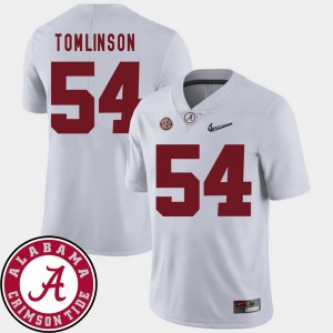 Men's Dalvin Tomlinson White Alabama Crimson Tide #54 College Football 2018 SEC Patch Jerseys 356256-943