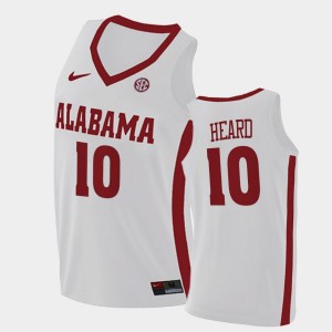 Men's Delaney Heard White Alabama Crimson Tide #10 College Basketball 2021 Swingman Jersey 868055-357