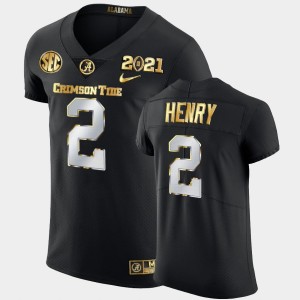 Men's Derrick Henry Black Alabama Crimson Tide #2 2021 National Championship Golden Edition Jerseys 223090-369
