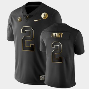 Men's Derrick Henry Black Alabama Crimson Tide #2 2021 Rose Bowl Golden Edition Jersey 923015-693