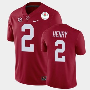Men's Derrick Henry Crimson Alabama Crimson Tide #2 2021 Rose Bowl College Football Jersey 235319-221