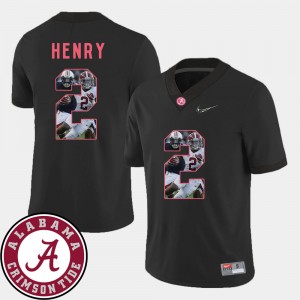 Men's Derrick Henry Black Alabama Crimson Tide #2 Pictorial Fashion Football Jerseys 949105-779