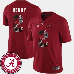Men's Derrick Henry Crimson Alabama Crimson Tide #2 Pictorial Fashion Football Jerseys 755455-724