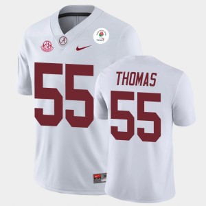 Men's Derrick Thomas White Alabama Crimson Tide #55 2021 Rose Bowl Champions Jersey 245504-391