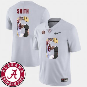 Men's DeVonta Smith White Alabama Crimson Tide #6 Pictorial Fashion Football Jerseys 842897-906